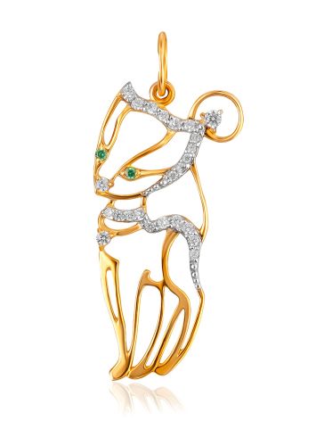 Cute Crystal Studded Cat Pendant, image 