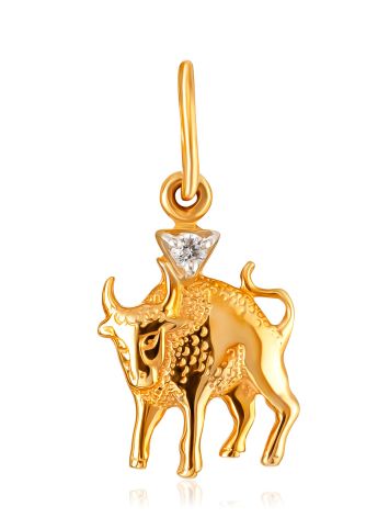 Taurus Sign Pendant With Crystal, image 