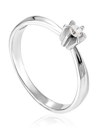 Refined Ring With Crystal Centerstone, Ring Size: 8.5 / 18.5, image 