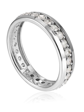 Stylish Crystal Studded Eternity Ring, Ring Size: 8 / 18, image 