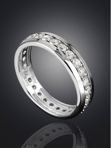 Stylish Crystal Studded Eternity Ring, Ring Size: 8 / 18, image , picture 2