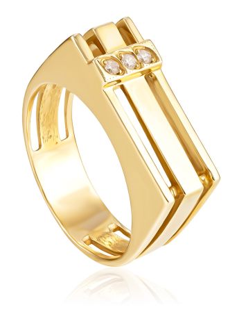 Bold Ring With Crystals, Ring Size: 8.5 / 18.5, image 