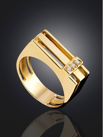 Bold Ring With Crystals, Ring Size: 8.5 / 18.5, image , picture 2