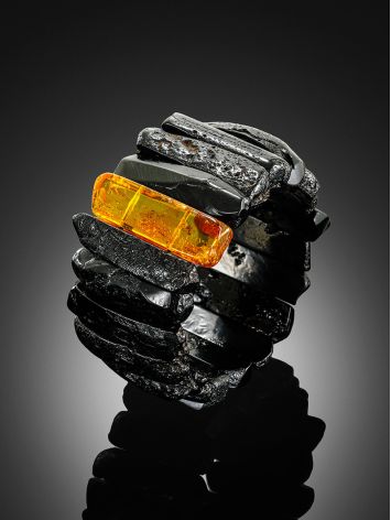 Black Amber Bracelet With Insect Inclusion, image , picture 2