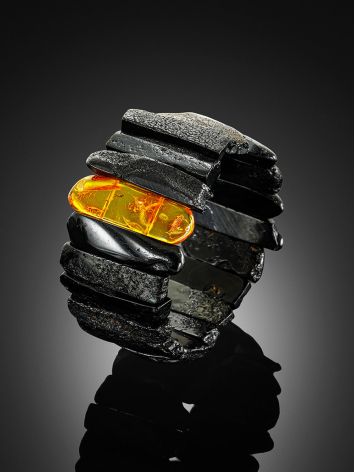 Black Amber Bracelet With Insect Insertion, image , picture 2