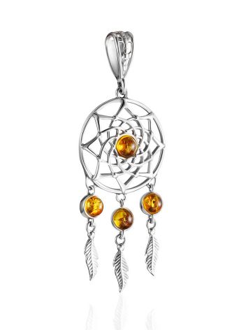 Designer Dream Catcher Pendant With Amber, image , picture 3