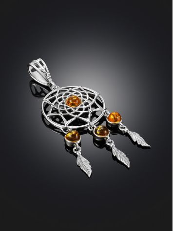 Designer Dream Catcher Pendant With Amber, image , picture 2