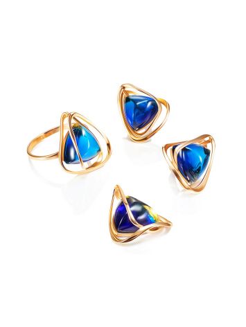Bright Blue Amber Earrings, image , picture 3