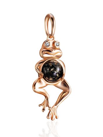 Gilded Frog Pendant With Amber And Crystals, image , picture 4