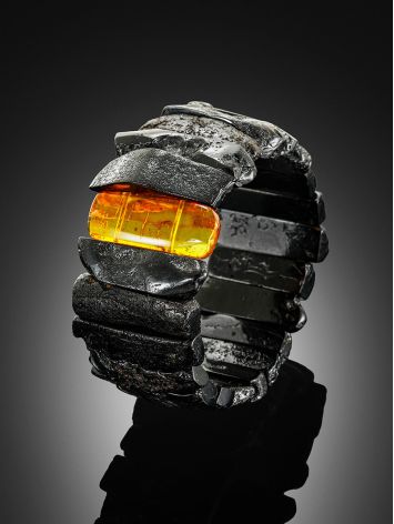 Black Amber Bracelet With Inclusion, image , picture 2