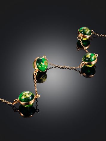 Feminine Chain Necklace With Amber Balls, image , picture 2