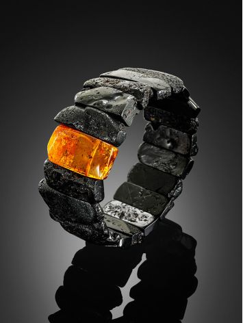 Gorgeous Raw Amber Bracelet With Insect Inclusion, image , picture 2