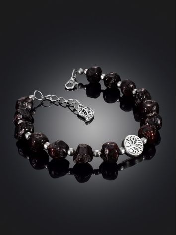 Amber Beaded Bracelet With Tree Of Life Detail, image , picture 2