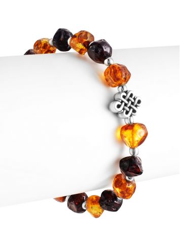 Mix Tone Amber Beaded Bracelet With Eternity Knot, image , picture 4