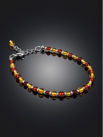 Colorful Amber Bracelet With Glass Beads, image , picture 2