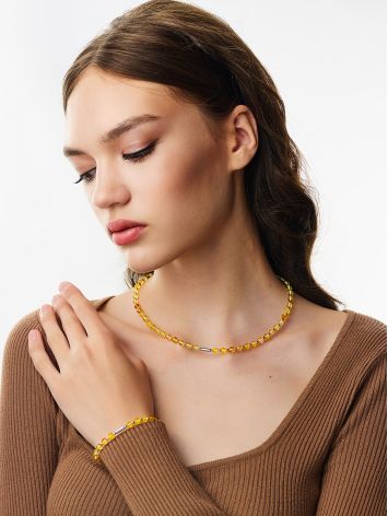 Stylish Lemon Colored Amber Bracelet, image , picture 4