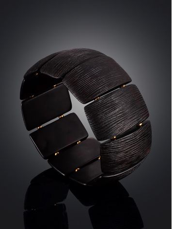 Ethnic Style Amber Cuff Bracelet With Tiny Glass Beads, image , picture 2