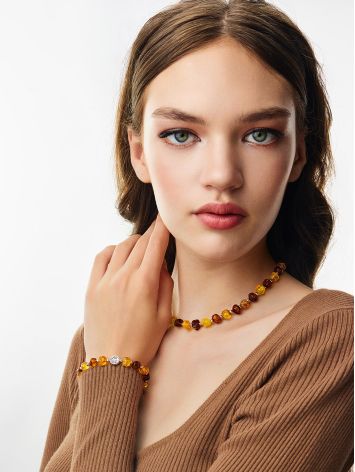 Textured Amber Beaded Necklace, image , picture 4