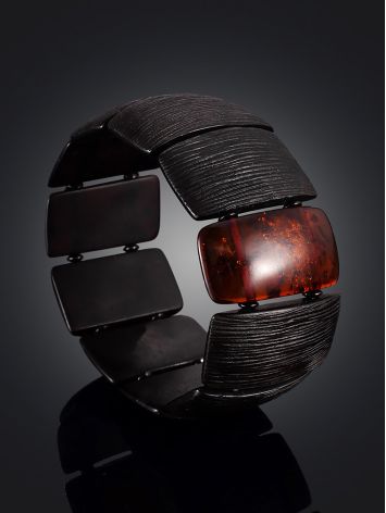 Bold Dark Amber Cuff Bracelet, image , picture 2