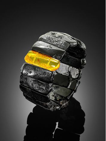 Exclusive Dark Amber Bracelet With Insect, image , picture 2