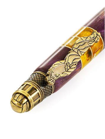 Designer Amber Wooden Ball Pen, image , picture 5