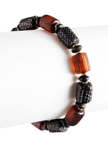 Amber Bracelet With Glass Beads, image , picture 3