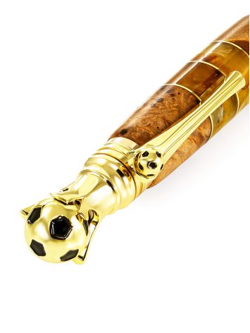Bold Wooden Pen With Natural Amber, image , picture 5