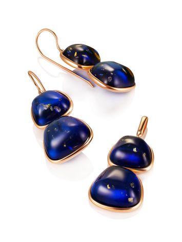 Sleek Design Blue Amber Pendant, image , picture 5