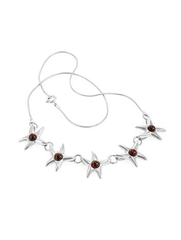Chic Sea Star Necklace With Amber, image , picture 3