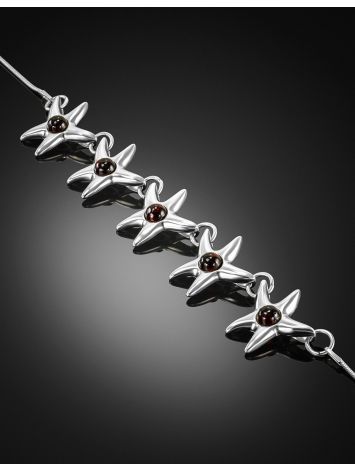 Chic Sea Star Necklace With Amber, image , picture 2