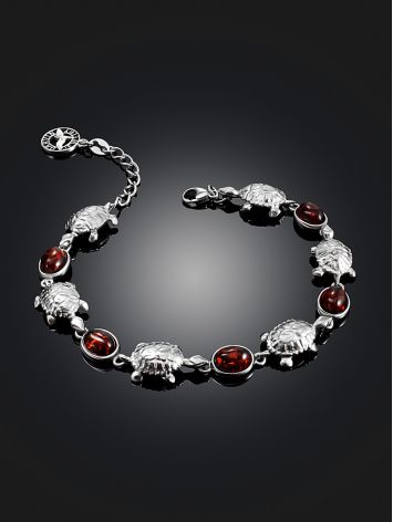 Link Bracelet With Amber And Tiny Turtles, image , picture 2