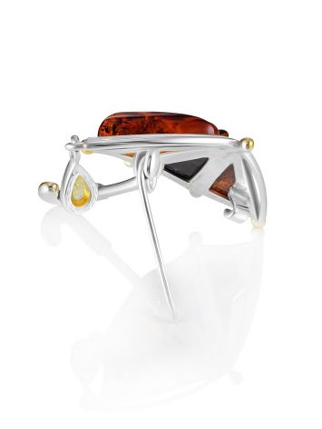 Playful Umbrella Brooch With Amber, image , picture 4