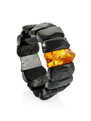 Voluminous Amber With Inclusion Cuff Bracelet, image , picture 4
