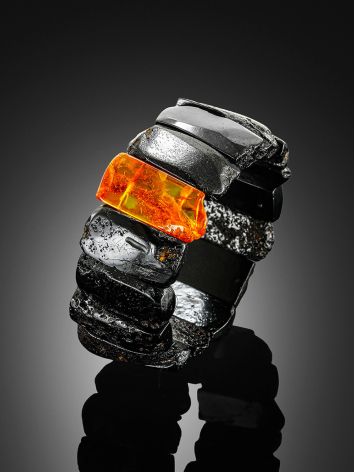 Voluminous Amber With Inclusion Cuff Bracelet, image , picture 2