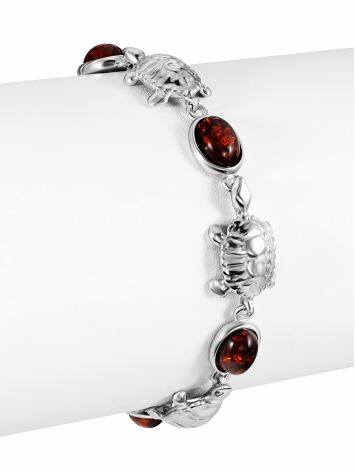 Link Bracelet With Amber And Tiny Turtles, image , picture 4