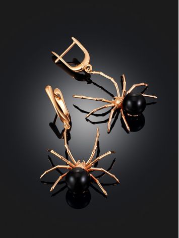 Bold Amber Spider Design Earrings, image , picture 2