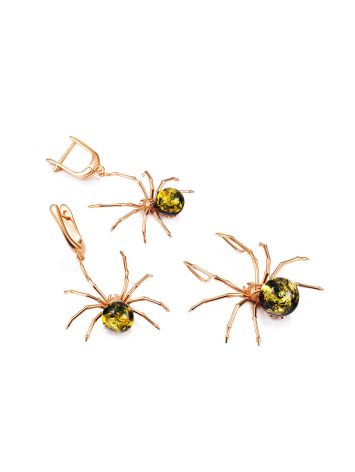 Chic Spider Design Earrings With Amber, image , picture 4