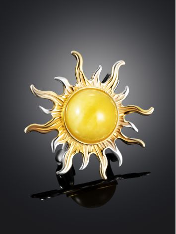 Bright Amber Sun Brooch, image , picture 2