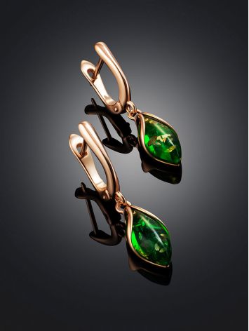 Exquisite Green Amber Earrings, image , picture 2