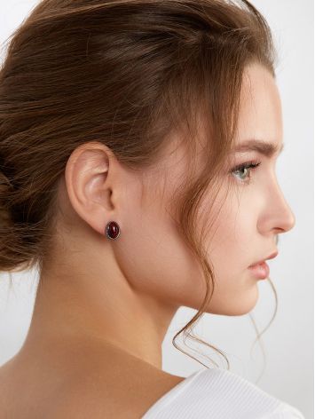 Snake Motif Earrings With Amber Centerstones, image , picture 3