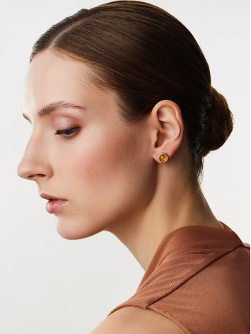 Chic Lemon Amber Earrings, image , picture 3