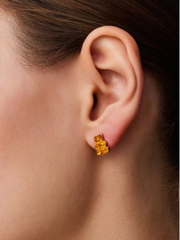 Cute Amber Gummy Bear Earrings, image , picture 3