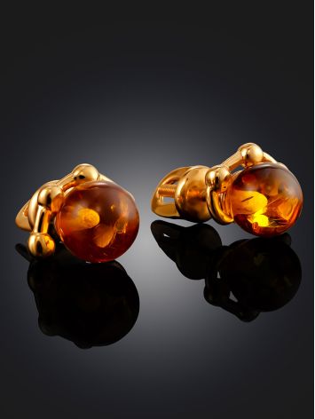 Luminous Amber Stud Earrings, image , picture 2