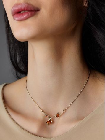 Chic Chain Necklace With Baltic Amber, image , picture 4