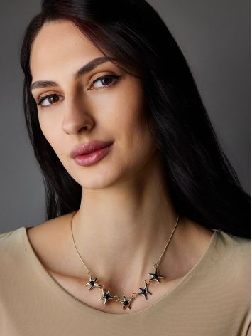 Chic Sea Star Necklace With Amber, image , picture 4