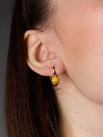 Sleek Earrings With Natural Amber, image , picture 3