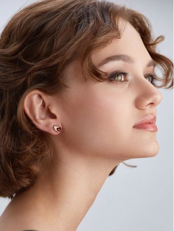 Amber Cat Stud Earrings, image , picture 3