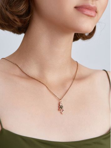 Gilded Frog Pendant With Amber And Crystals, image , picture 3