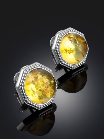 Chic Lemon Amber Earrings, image , picture 2