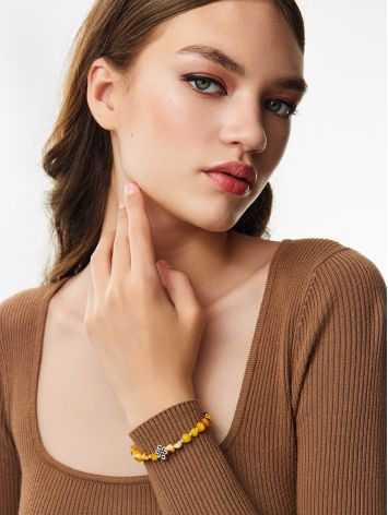 Amber Bracelet With Owl Charm, image , picture 3